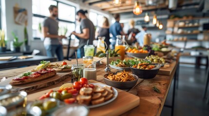 Obraz premium Office Perks: Special advantages provided by the company, like free snacks, gym memberships, and flexible schedules, aimed at increasing employee happiness and retention. 
