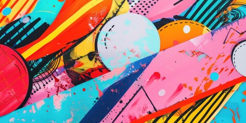 Fototapeta premium Abstract colorful geometric shapes and patterns.