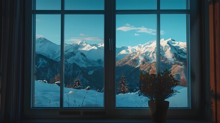 beautiful mountain view from inside the house