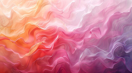 Obraz premium An abstract painting featuring smooth, flowing lines in soft pastel colors, with subtle gradients that add depth and dimension.