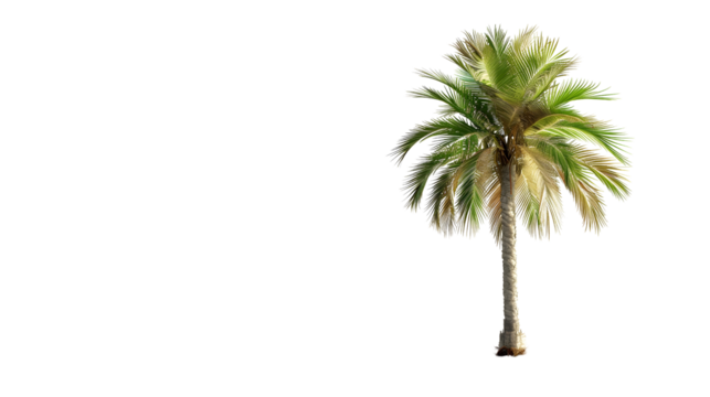 Isolated transparent tropical palm tree 
Floral design with leafs