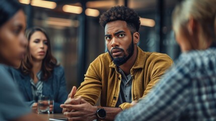 Fototapeta premium Conflict Resolution: Methods for addressing and resolving workplace disagreements, fostering a peaceful environment and promoting effective communication among team members. 