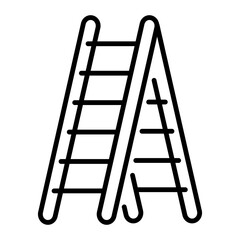 An outline style icon of a ladder 