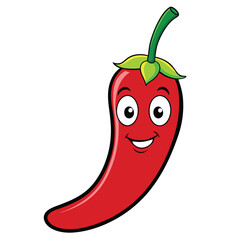 Vector red chilly. Hand drawn illustration