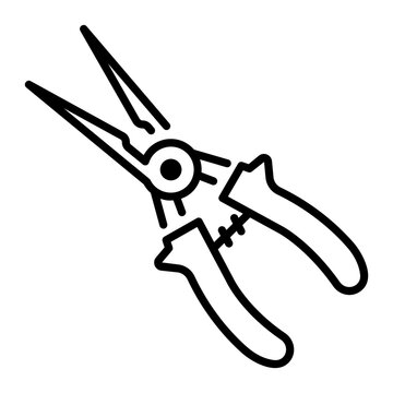 An outline style icon of pliers