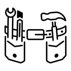Tool belt icon in linear style 