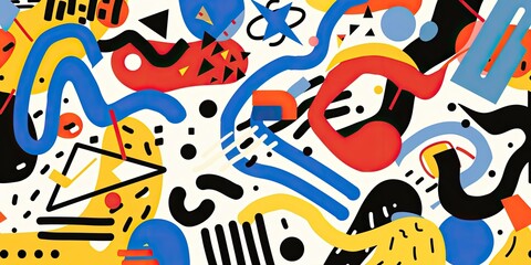 Abstract art with colorful geometric shapes.