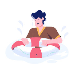 A flat character illustration of life safety 