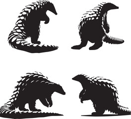 pangolin silhouette, pangolin icon, pangolin silhouette, 