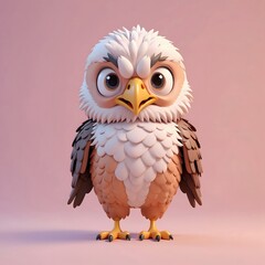 Fototapeta premium 3D cartoon eagle with angry expression.