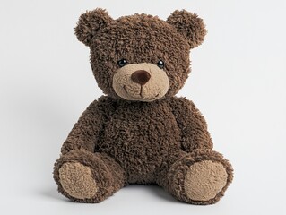 A brown teddy bear on a white background