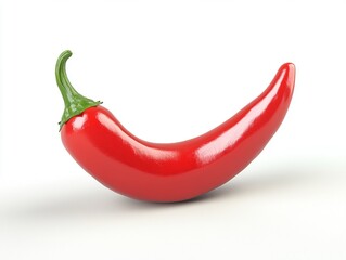 A single red chili pepper on a white background