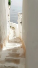 Atmospheric alley in a Mediterranean town with a stunning play of light and shadow, perfect for capturing the essence of travel and tourism in a picturesque setting