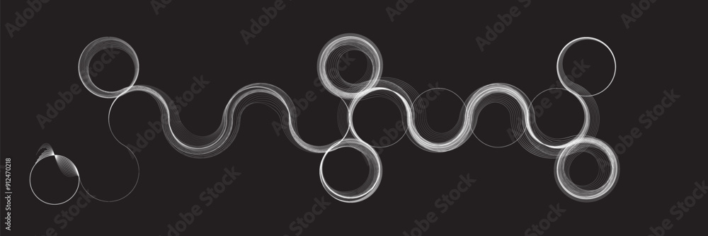 Poster abstract flow linear fluid shapes .curved lines pattern . music sound wave . vector illustration