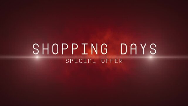 SHOPPING DAYS. Big discounts (dumping, percentages, purchases, sale). Artistic intro. Quick Time, h264, 16-bit color, highest quality. 3D animation. Smooth gradation of color, without banding effect!
