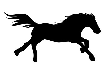 走る馬のシルエット