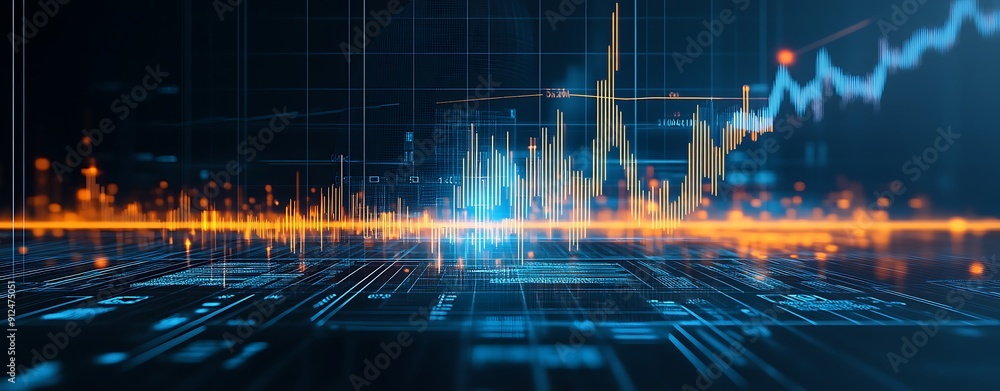 Poster abstract background with financial data and graphs, clear copy space, representing cash flow and inc