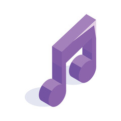 A simple music note icon representing melody, rhythm, and musical notation