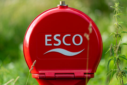 Andalsnes, Norway - June 28 2024: esco energy providing box