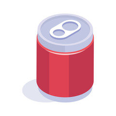 Get your hands on this isometric icon of soda can in editable style