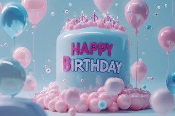 "HAPPY BIRTHDAY" text elegantly scripted in cursive font on a pristine white background, adding a touch of sophistication to the celebration.