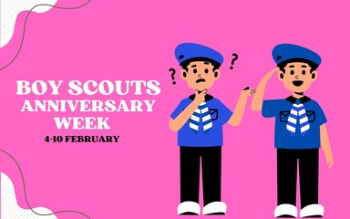PINK BACKGROUND BOY SCOUTS ANNIVERSARY WEEK TEMPLATE