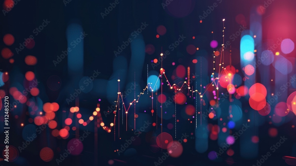Poster abstract data visualization with bokeh lights