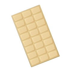 Realistic delicious white chocolate isolated on transparent background