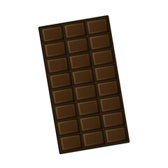 Delicious realistic dark chocolate bar isolated on transparent background