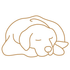 Dog sleeping outline