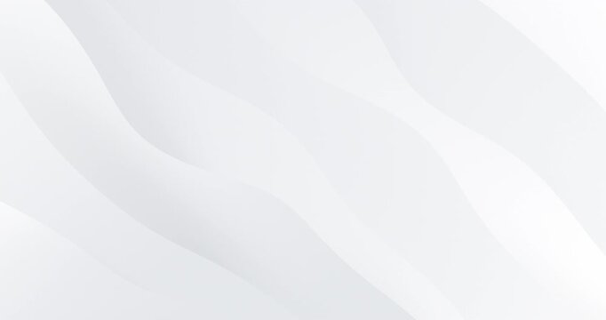 4k elegant light grey white wavy animated pattern. Curved seamless looped animation. Christmas festive creative background. 3d waves banner. Dynamic business backdrop. Winter snow BG. Luxury female