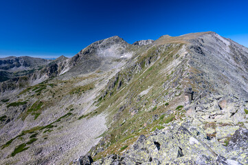 Summer landscape of the Rila mountains. The highest mountain range of Bulgaria and the Balkan Peninsula.