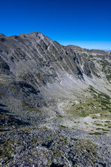 Summer landscape of the Rila mountains. The highest mountain range of Bulgaria and the Balkan Peninsula.