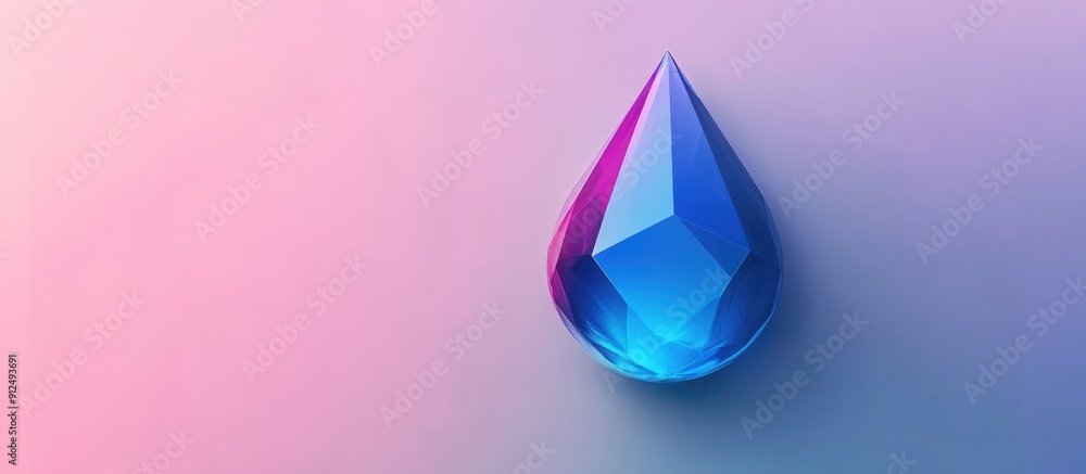 Poster modern geometric logo design featuring a technology inspired water drop with a gradient effect repre