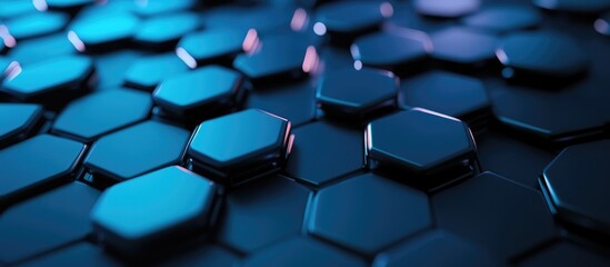 Obraz premium Futuristic abstract background featuring hexagonal patterns 3D rendered illustration