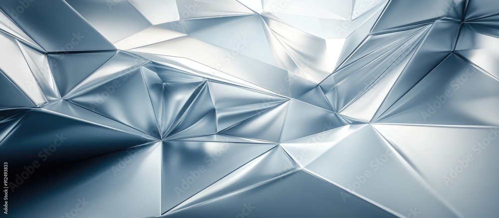 Poster futuristic abstract wallpaper with layered panels and geometric design reflective 3d metallic textur