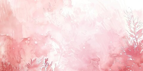 Fototapeta premium Abstract pink watercolor background with white dots.