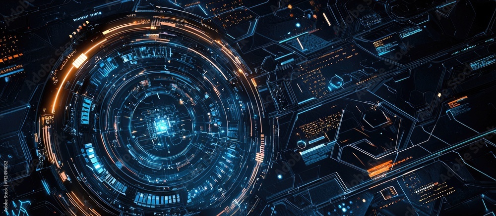 Poster futuristic technology background innovative digital concepts for software design education and mobil