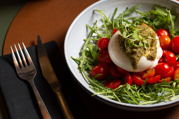 Burrata is an antipasti dish much appreciated in Italian cuisine.