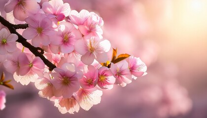 Fototapeta premium Cherry Blossom - Soft pink petals.
