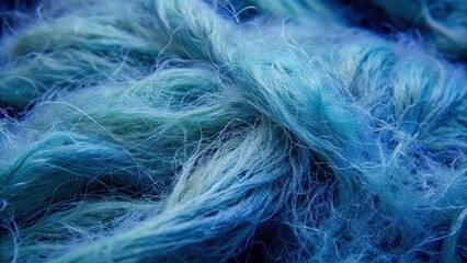 Abstract Close-Up of Blue and Green Fibers