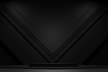 Minimal black dark circle podium rough surface rock meteorite mountain light shadow platform 3d © YuliiaMazurkevych