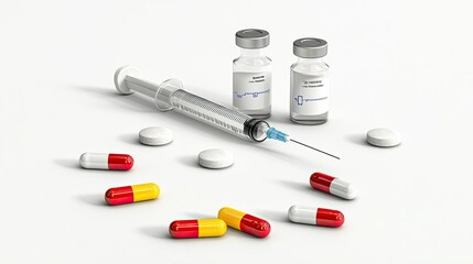 Medical Preparations for Vaccination With Syringe and Capsules