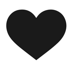 Clean black and white vector silhouette of a Heart isolated on white background