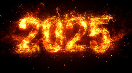 year 2025 with fire