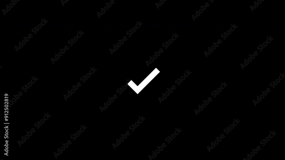 Poster animation of check mark icon. 4k motion animation.