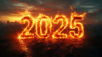 year 2025 with fire