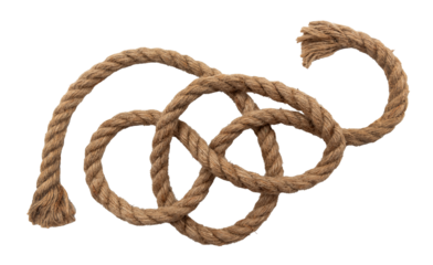 Jute. Twisted linen rope on a white background. Rope