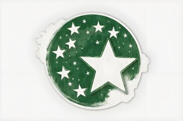 Chand Sitara Jashan 14 August Azadi Day beautiful shining  sticker 