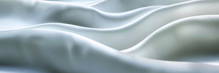 Obraz premium Abstract background of silver platinum satin silk fabric with waves, ripples, close-up